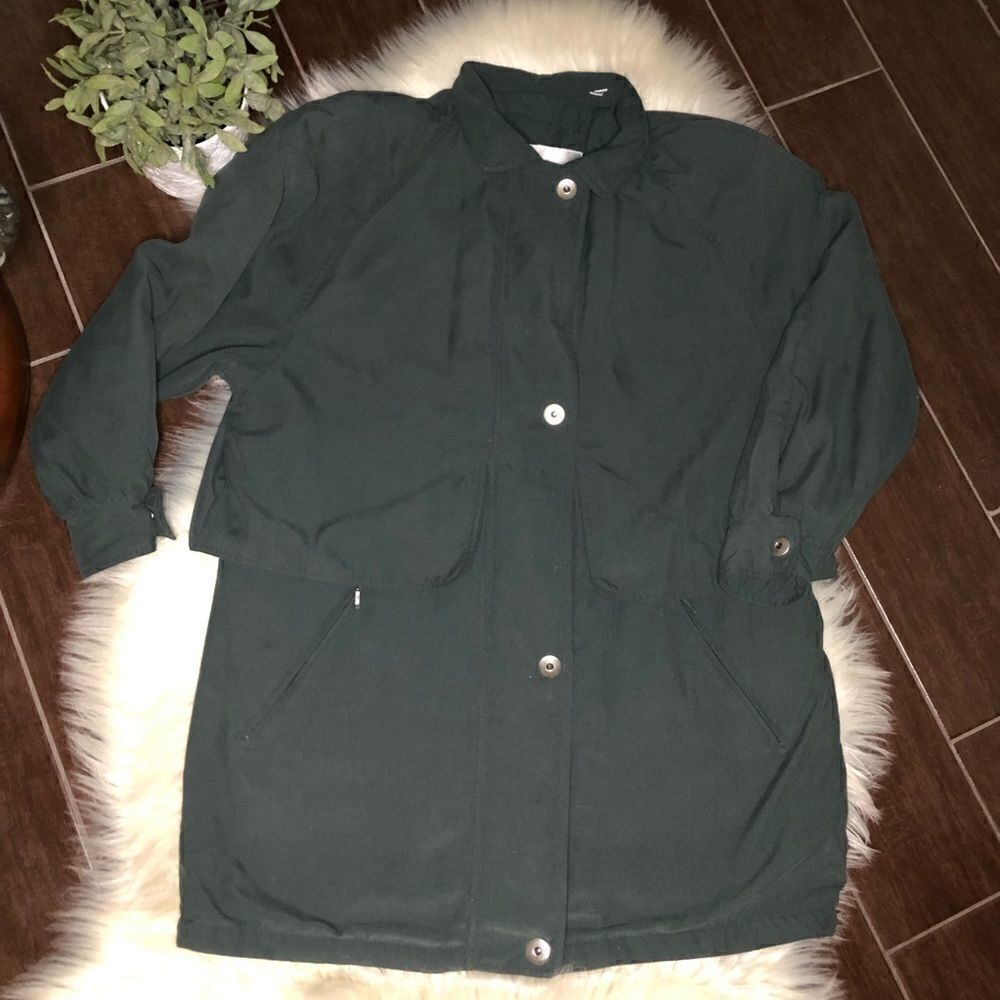 London Fog olive microfiber jacket sz medium